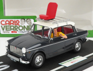 Clc-models Fiat 1100d s figúrkou Mimmo (carlo Verdone) 1981 Bianco Rosso E Verdone Movie 1:18 Grey