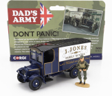 Corgi Thornycroft Van s vojenskou figúrkou pána Jonesa - Dad's Army - Don't Panic 1:36 Military Blue