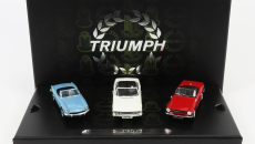 Corgi Triumph Coffret Box Set 3x Collection - Spitfire Mkiii 1962 - Stag Mkii 1955 - Tr6 1960 1:43 Light Blue Red White