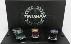 Corgi Triumph Set 3x Spitfire Mkiii Spider 1964 - Tr6 Spider Open 1962 - Stag Mkii Cabriolet Open 1972 1:43 Rôzne