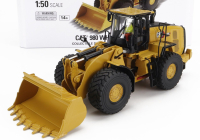 Dm-models Caterpillar Cat980 Ruspa Gommata - škrabací traktor - kolesový nakladač 1:50 žltá čierna