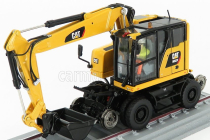 Dm-models Caterpillar Catm323f Escavatore Gommato Su Rotaie Ferroviarie - Hydraulický škrabák na traktor 1:50 Yellow Black