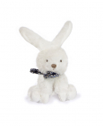 Doudou Plyšový králik so šatkou 12 cm tmavomodrý s kvetmi