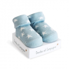 Doudou Ponožky pre chlapca 0/6 mesiacov 1 pár modré s hviezdičkami