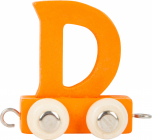 Drevený vláčik s farebnou abecedou písmeno D