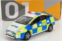 Drobné hračky Toyota Prius Police 2009 1:64 biela modrá žltá