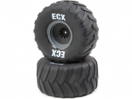 ECX Koleso s pneu, sivý disk (2): Axe MT