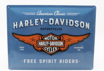 Edicola Príslušenstvo 3d kovová tabuľka - logo Harley Davidson 1:1 modrá oranžová