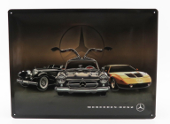 Edicola Príslušenstvo 3d kovová tabuľka - Mercedes Benz 3 generácie 1:1 čierna zlatá hnedá