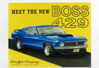 Edicola Príslušenstvo Kovová doska - Ford Mustang Boss 429 1:1 žlto-modrá