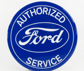 Edicola Príslušenstvo Kovový okrúhly štítok - autorizovaný servis Ford 1:1 Modrá biela