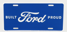 Edicola Príslušenstvo Zábavná kovová tabuľka - Logo Ford Built Proud 1:1 Modrá biela