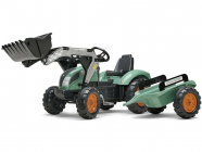 FALK - Kráčajúci traktor Super Loader s nakladačom a vlečkou zelenej farby