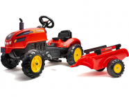 FALK – Šliapací traktor X-Tractor s vlečkou červený