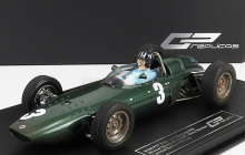 Gp-replicas BRM F1 P57 Brm Team N 3 Winner South Africa World Champion (with Pilot Figure - Dirty Version) 1962 Graham Hill - Con Vetrina - With Showcase 1:18 Green Met