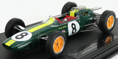 Gp-replika Lotus F1 Climax 25 N 8 Víťaz majstrovstiev sveta Taliansko Gp 1963 Jim Clark - Con Vetrina - S vitrínou 1:18 Zelená Žltá