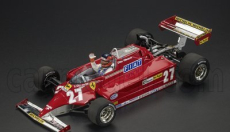Gp-repliky Ferrari F1 126ck N 27 Winner Monaco Gp (s figúrkou pilota) 1981 G.villeneuve - Con Vetrina - S vitrínou 1:18 Red