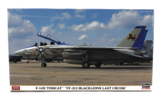 Hasegawa Grumman F-14d Tomcat Vf-213 Blacklions Last Cruise Vojenské lietadlo 1974 1:72 /