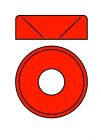 Hliníková podložka pre skrutku so zapustenou hlavou M4, vonkajší priemer = 10 mm, červená, 10 ks.