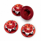Hliníkové matice kolesa 17 mm červené, 4 ks