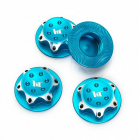 Hliníkové matice kolesa 17 mm modré, 4 ks