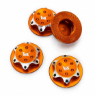 Hliníkové matice kolesa 17 mm oranžové, 4 ks