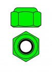 Hliníkové Nylon STOP matice M2 – zelené – 10 ks