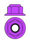 Hliníkové Nylon STOP matice M3 s plôškou – fialové – 10 ks