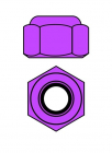 Hliníkové Nylon STOP matice M4 – fialové – 10 ks