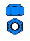 Hliníkové Nylon STOP matice M4 – modré – 10 ks