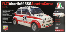 Italeri Fiat 500 Abarth 695ss Assetto Corsa 1968 - Street alebo N 56 Racing verzia 1:12 /