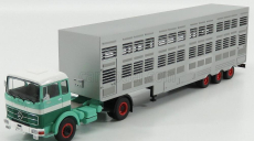 Ixo-models Mercedes benz Lps 1632 Truck Livestock Transporter 1970 - Trasporto Animali 1:43 2 Tones Green Silver