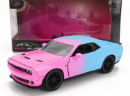 Jada Dodge Challenger Srt Hellcat Coupe Custom 2015 1:24 Pink Light Blue