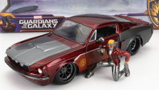 Jada Ford usa Mustang Gt500 Shelby 1967 s figúrkou Star-lord Marvel Guardians Of The Galaxy 1:24 Copper Grey