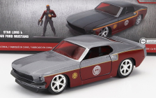 Jada Ford usa Mustang Gt500 Shelby 1967 s figúrkou Star-lord Marvel Guardians Of The Galaxy 1:32 Copper Grey