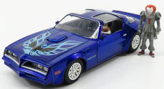 Jada Pontiac Firebird With It Pennywise & Henry Bower's Figure 1977 1:24 Blue