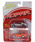Johnny lightning Dodge Set 2x Challenger R/t 2014 + Viper Srt10 2008 1:64 strieborná červená oranžová
