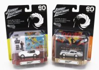 Johnny lightning Toyota Set 2x Db5 1965 - 007 James Bond - Goldeneye + 2000gt Spider 1967 - 007 James Bond - Žiješ len dvakrát - Si Vive Solo Due Volte 1:64 Biela