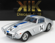 Kk-scale Ferrari 250gt Swb 3.0l V12 Team Noblet N 14 3rd 24h Le Mans 1961 P.noblet - J.guichet 1:18 Silver Blue