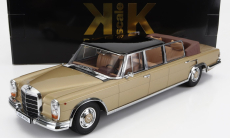 Kk-scale Mercedes benz S-class 600 Pullman (w100) Landaulet Semiconvertible 1964 1:18 Gold Met Black
