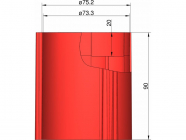 Klima základňa 75 mm 3 stabilizátory červená