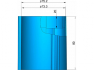 Klima základňa 75 mm 3 stabilizátory modrá