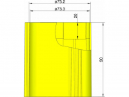 Klima základňa 75 mm 3 stabilizátory žltá
