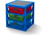 LEGO organizér s tromi zásuvkami – modrá