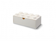 LEGO stolný box 8 so zásuvkou biely