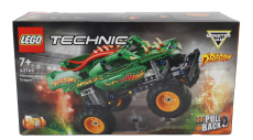 Lego Truck Lego Technic - 2 v 1 - Monster Jam Dragon Pull Back - 217 dielikov - zelená