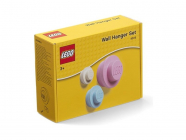 LEGO vešiak na stenu (3 ks) – biela, svetlomodrá, ružová