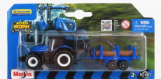 Maisto New holland T7-315 Tractor With Trailer 2018 1:64 modrá