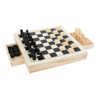 Malé drevené kompaktné šachy 3v1