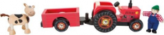Malý nožný drevený poľnohospodársky traktor